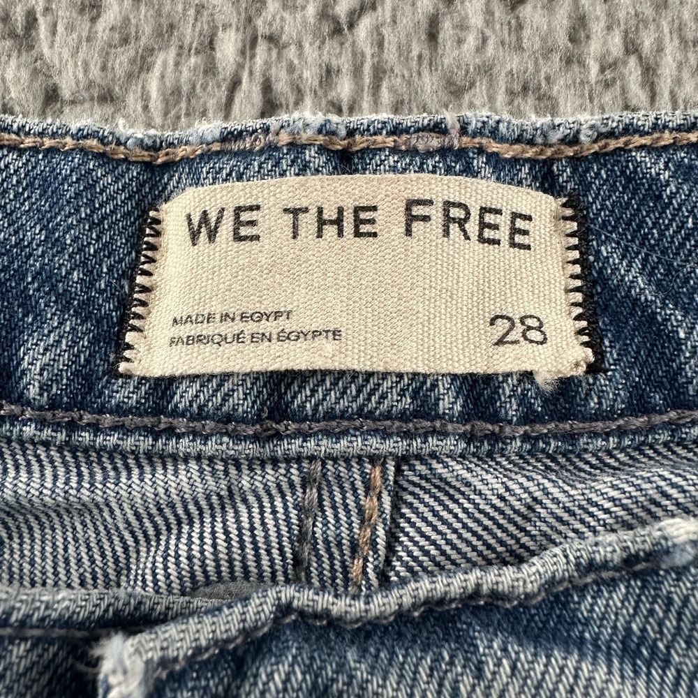 We The Free Jeans Barrel Leg Womens 28 High Rise Distressed Light Wash Denim - Picture 5 of 14